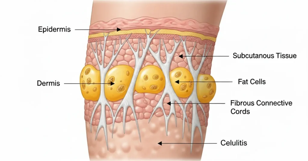 Clínica de Fitness | Porque se forma la celulitis en las piernas Comparativa grafica de porque se forma la celulitis en las pierna clinica del fitness