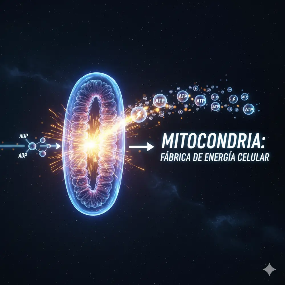 Gráfico de la mitocondria como productora de energía-clinica del fitness